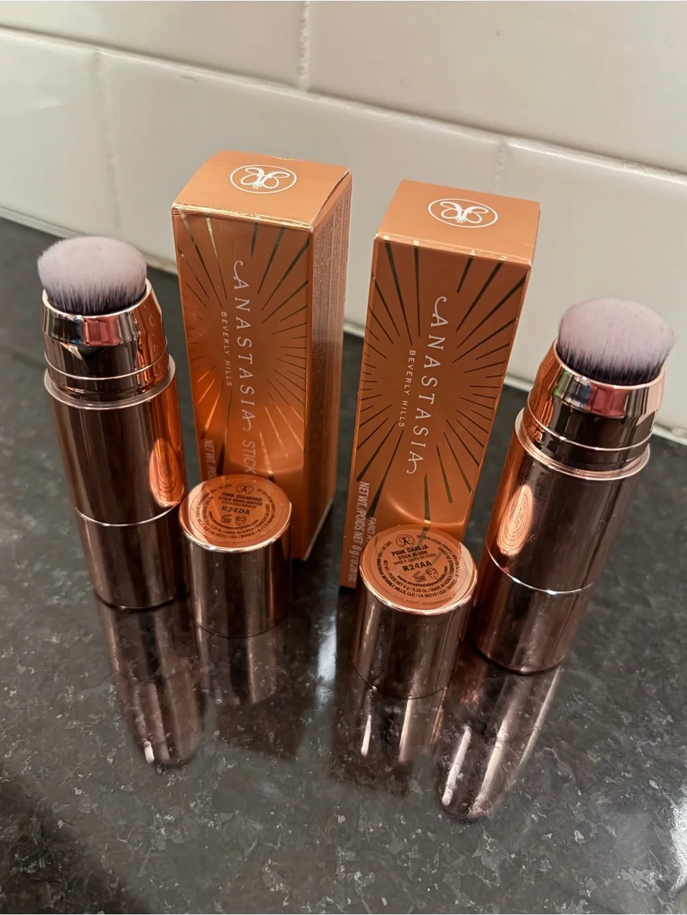 Anastasia Beverly Hills - 2 PC - BUNDLE Stick Highlighter & Stick Blush (Pink)